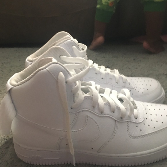 all white high top air force ones